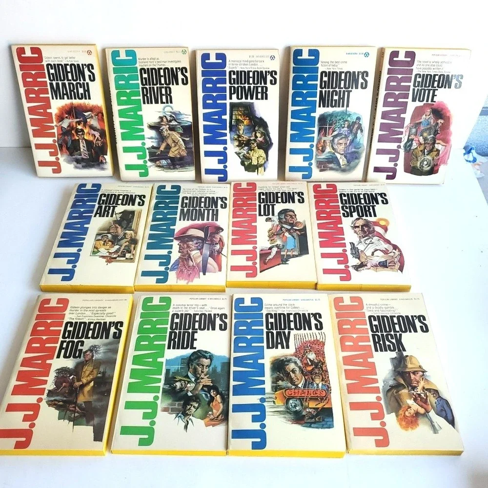 BIG‎ Lot 13 JJ MARRIC Vintage Mystery Books GEORGE GIDEON SERIES Badge Power